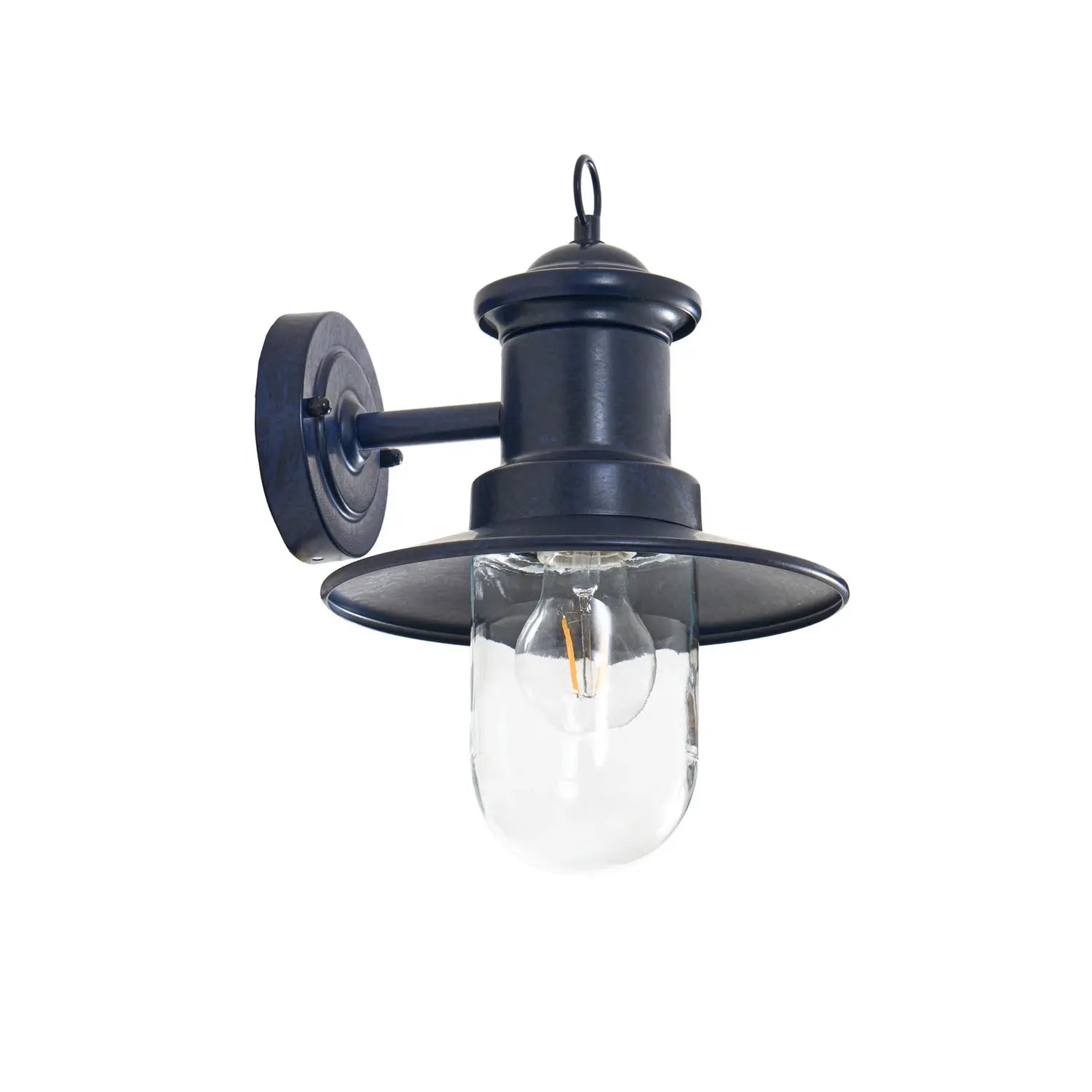 B-Ware Lindby Wandleuchte Lampe Eloretta Stahl Schwarz Glas Außenleuchte E27 Led Ip44
