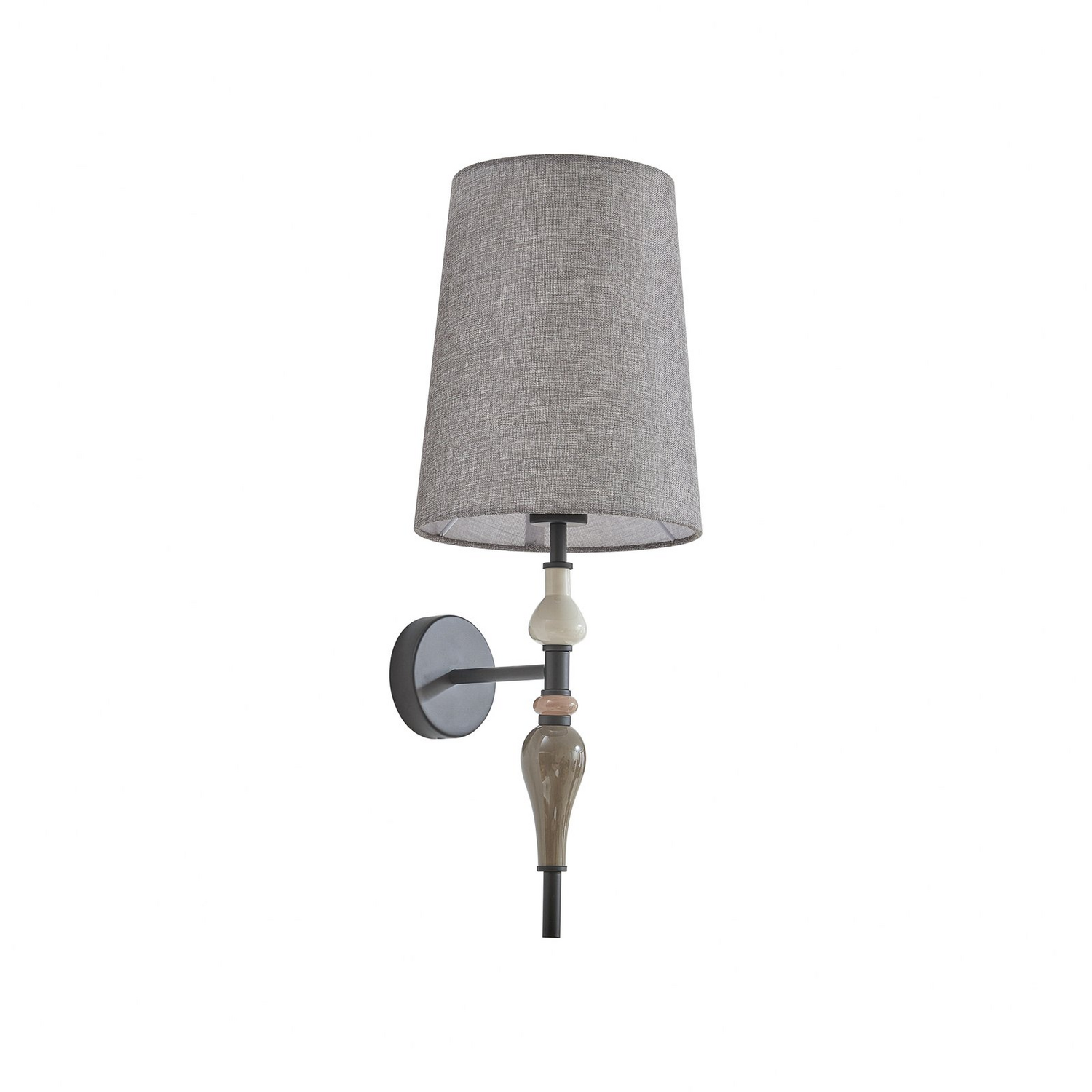 B-Ware Lindby Wandleuchte Haldorin, Grau/Schwarz Textil 58 Cm Wandlampe Lampe Leuchte