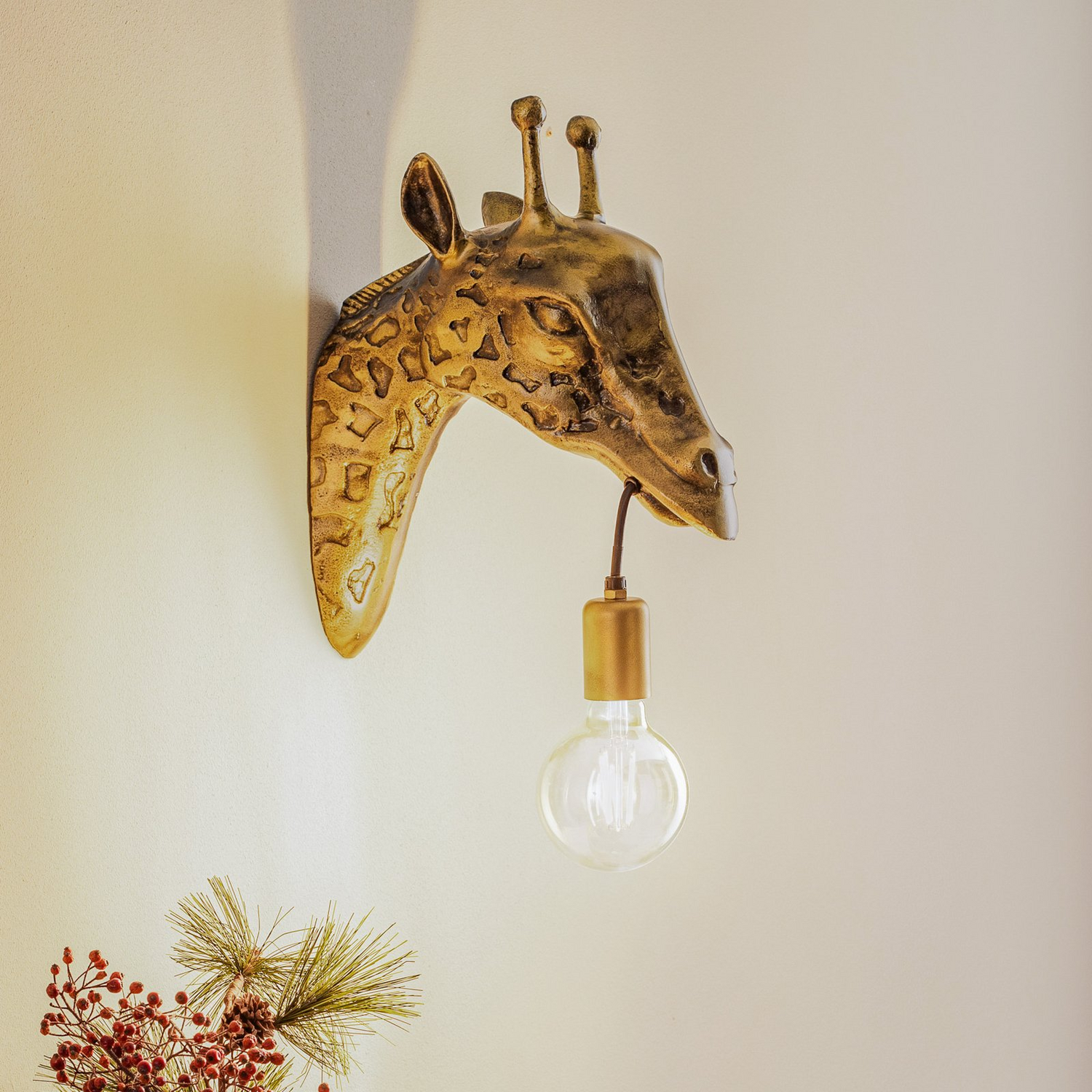 B-Ware Lindby Wandleuchte Nirvathia Giraffe Messingfarbe Metall Wandlampe Lampe Leuc875