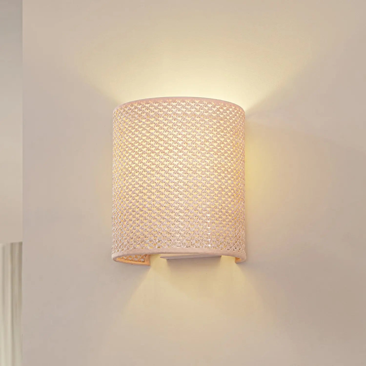 B-Ware Lindby Wandleuchte Wandlampe Soula Kunststoff Beige Dimmbar E27 Led Höhe 20 Cm