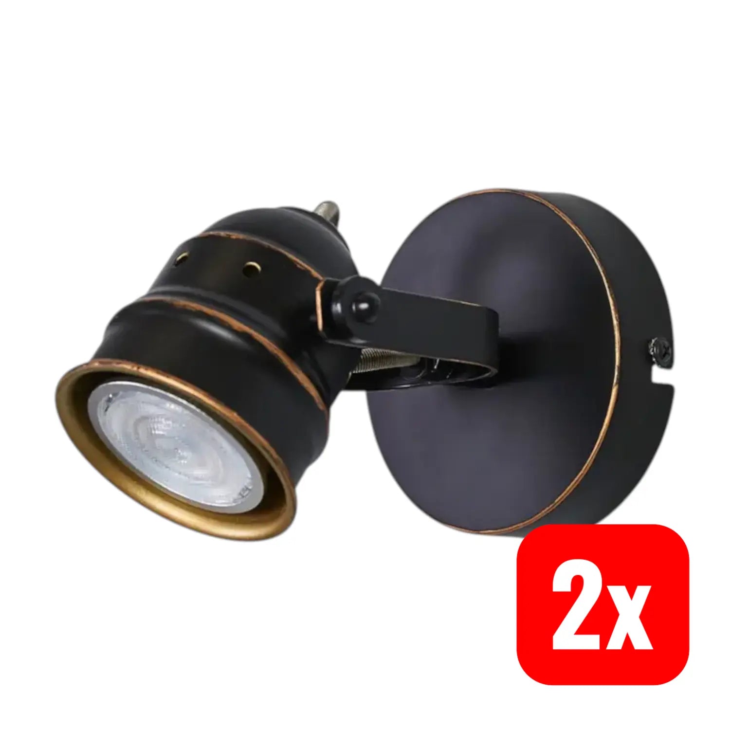 B-Ware Lindby Wandstrahler Spot Leonor Schwarz Metall Wandlampe 9,5 Cm Gu10 Led 2 Stück
