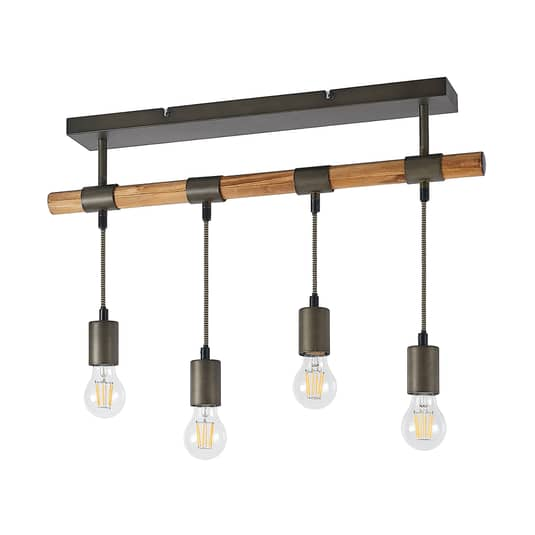 B-Ware Lindby Wasina Deckenlampe Deckenlampe Deko Deckenlicht Aus Holz Und Metall E27