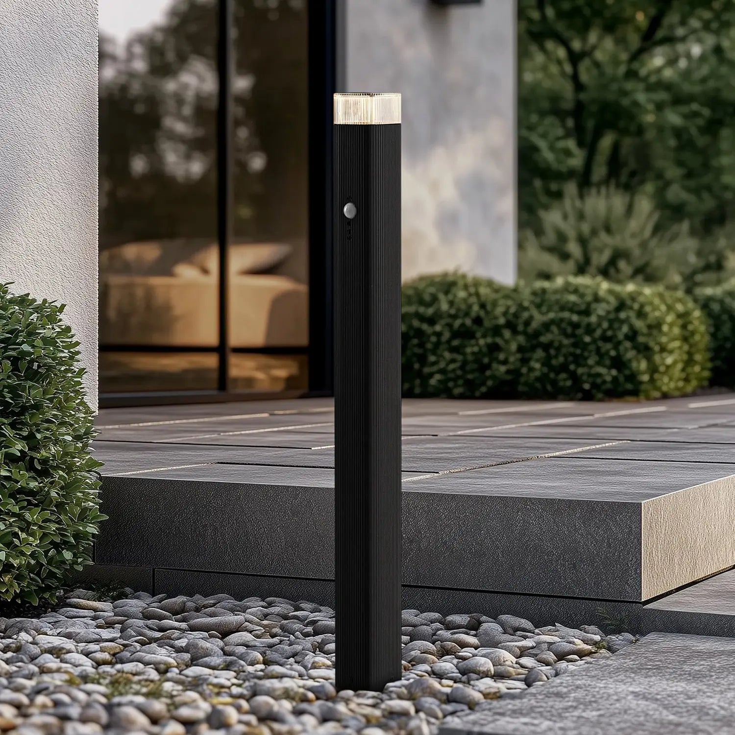 B-Ware Lindby Wegeleuchte Wegelampe Halvar Sensor Schwarz Bewegungsmelder 80cm Gu10 Led
