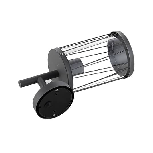 B-Ware Lindby Yonan Außen Wandleuchte Gartenleuchte Terrassenlampe Rund Dunkelgrau E27