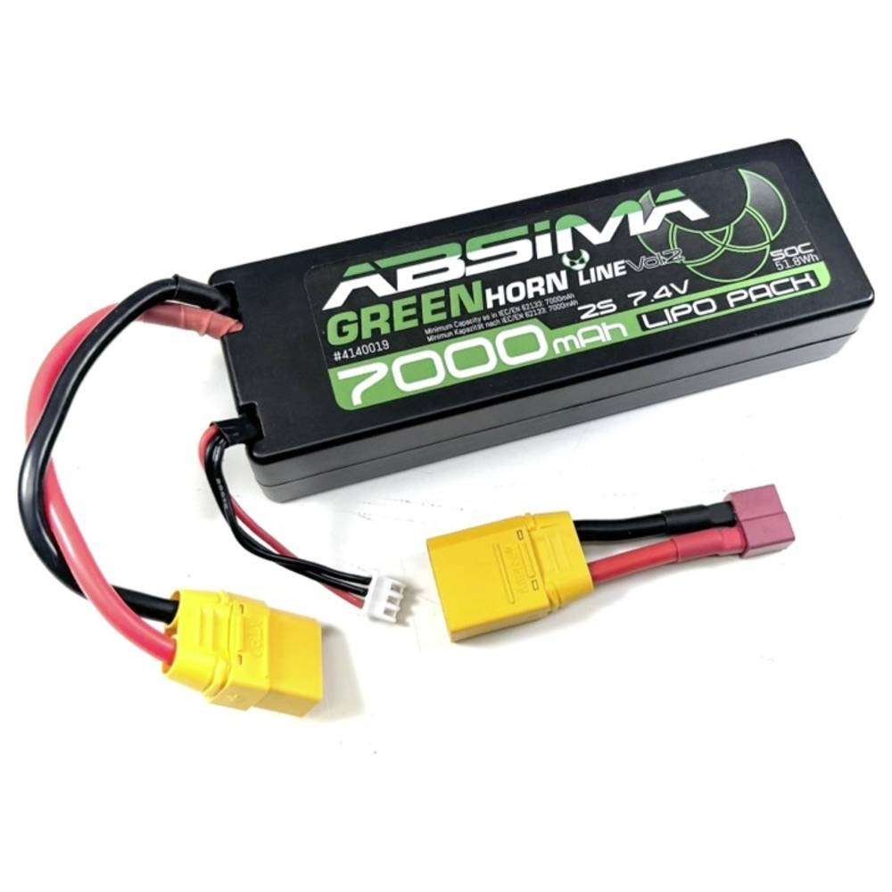 B-Ware Absima Modellbau Akkupack Batterie Li Po 7.4 V 7000m Ah 2 Zellen 50 C Stick Xt90