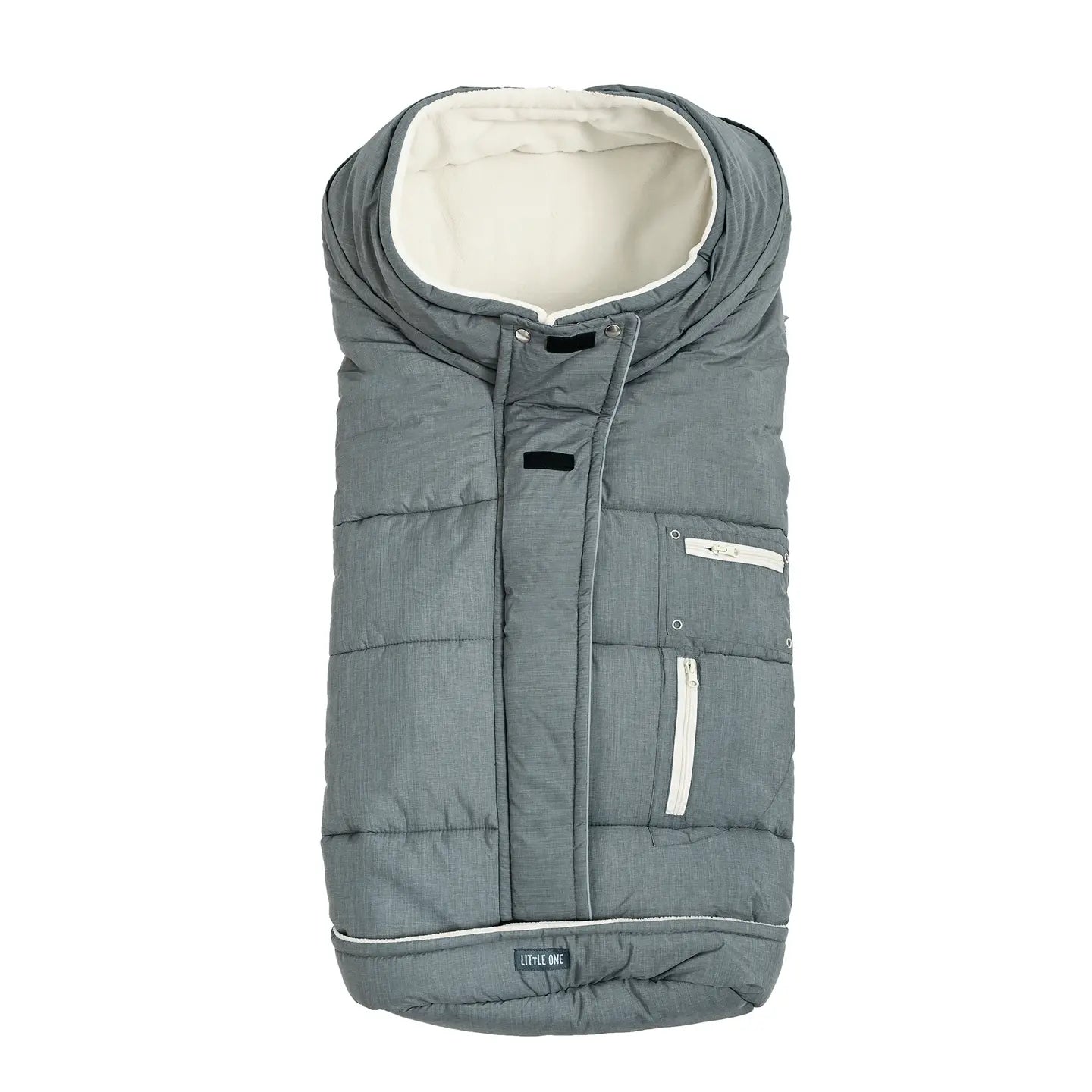 B-Ware Little One Winterfußsack Juna Kinderwagen Fußsack Thermo Hellgrau Weiß Universal