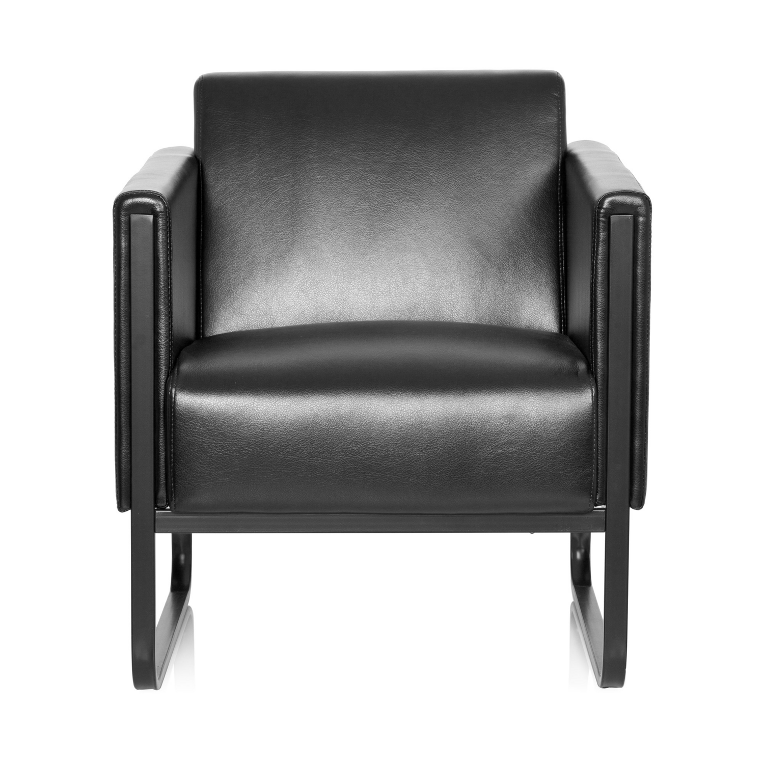 B-Ware Hjh Office Loungesessel Loungesofa Bali Black Kunstleder Sessel Schwarz