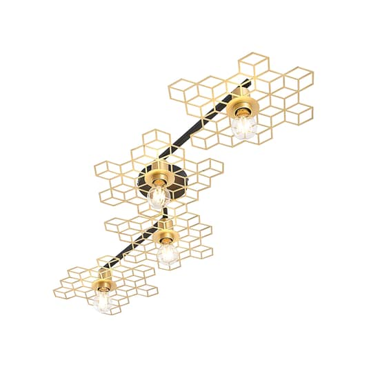 B-Ware Lucande Alexaru Deckenlampe Deckenlampe Deko Deckenlicht Waben E27 4 Flg Gold