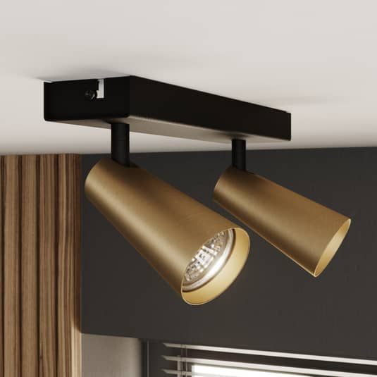 B-Ware Lucande Angelina Deckenlampe Messing Gold, 2 Fl. Lampe Leuchte 230 V Gu10 8 W Ip20