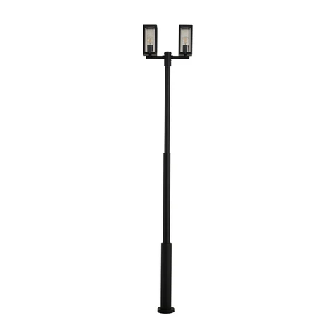 B-Ware Lucande Außenlampe Standlampe Laterne Siveta, 240cm, 2 Flg., Schwarz, E27, I775