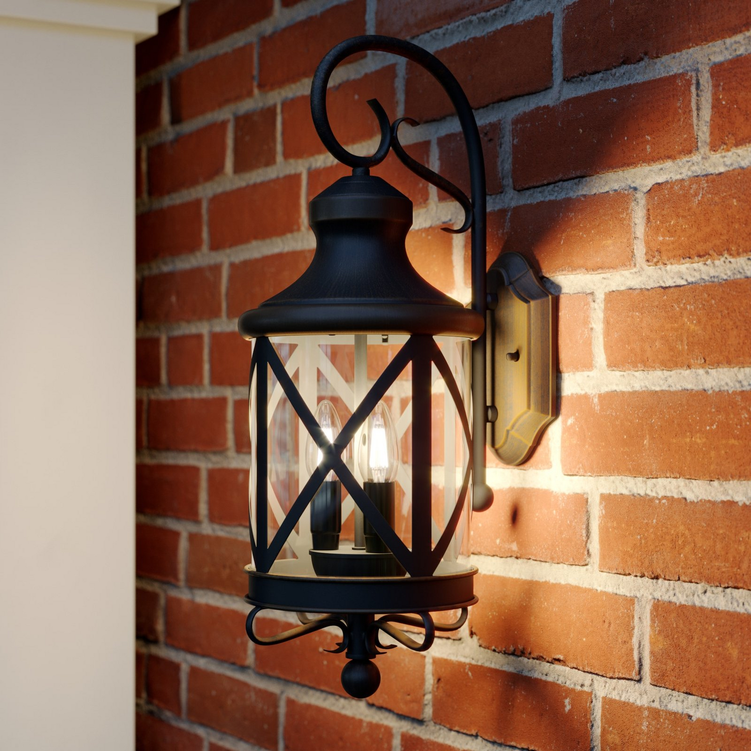 B-Ware Lucande Marcellino Wandleuchte Leuchte Außenwandleuchte Braun Led E14 3 Flam780