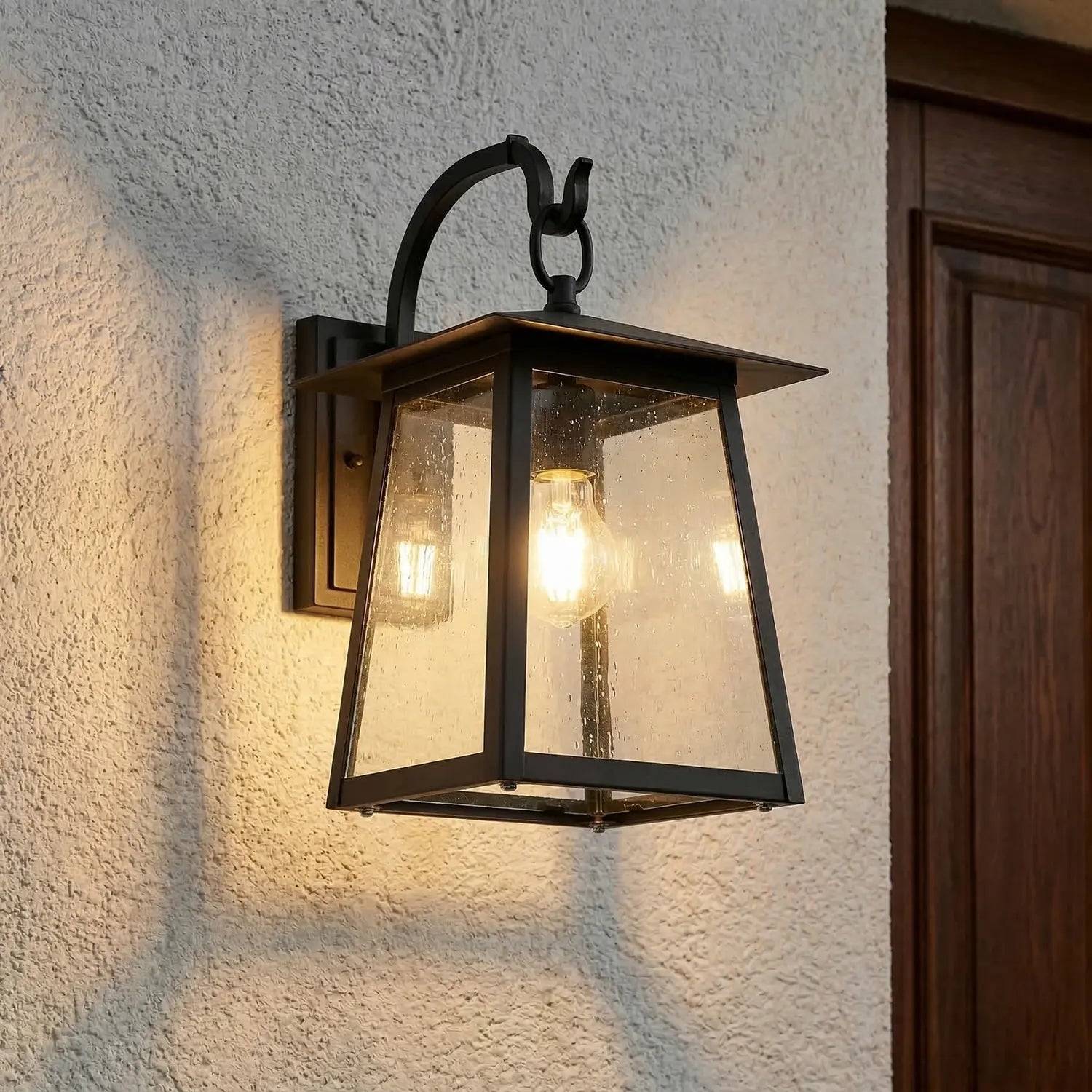 B-Ware Leuchte Außenwandleuchte Laterne Lindby Lucande Schwarz Aluminium Glas