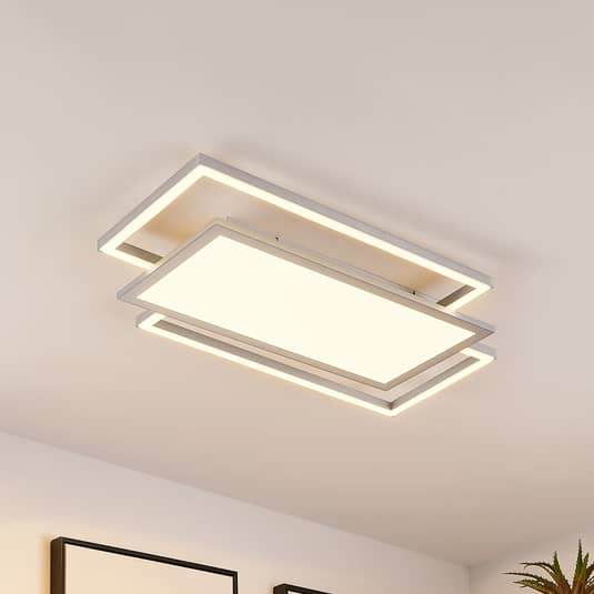 B-Ware Lucande Ciaran Led Deckenlampe Hängelampe Lampe Leuchte Led 30 W Warmweiß Silber