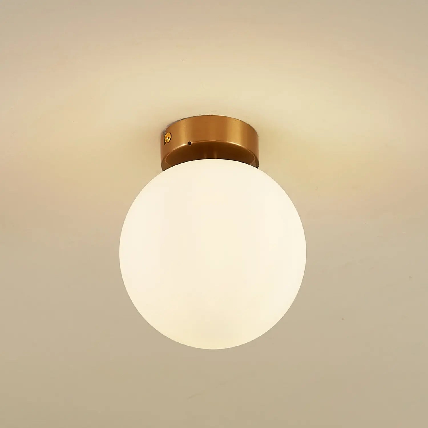 B-Ware Lucande Deckenlampe Lampe Bidolo Messingfarben Glas 15 Cm Ip44