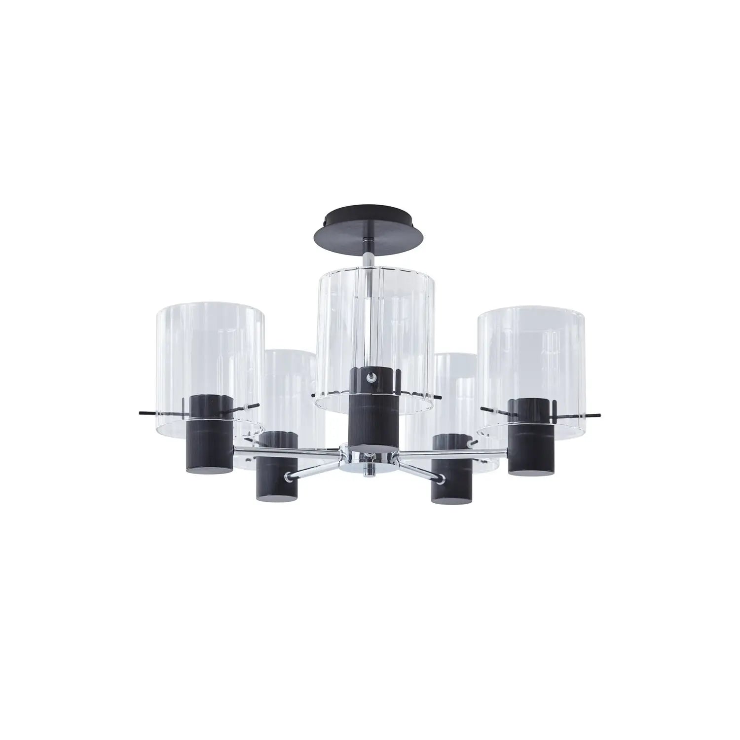 B-Ware Lucande Deckenleuchte Lampe Eirian Glas Schwarz Wohnraum Beleuchtung E27