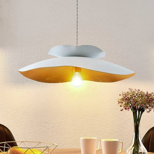 B-Ware Lucande Elidan Hängeleuchte Hängeleuchte Lampe Leuchte Pendelleuchte Weiß Stahl