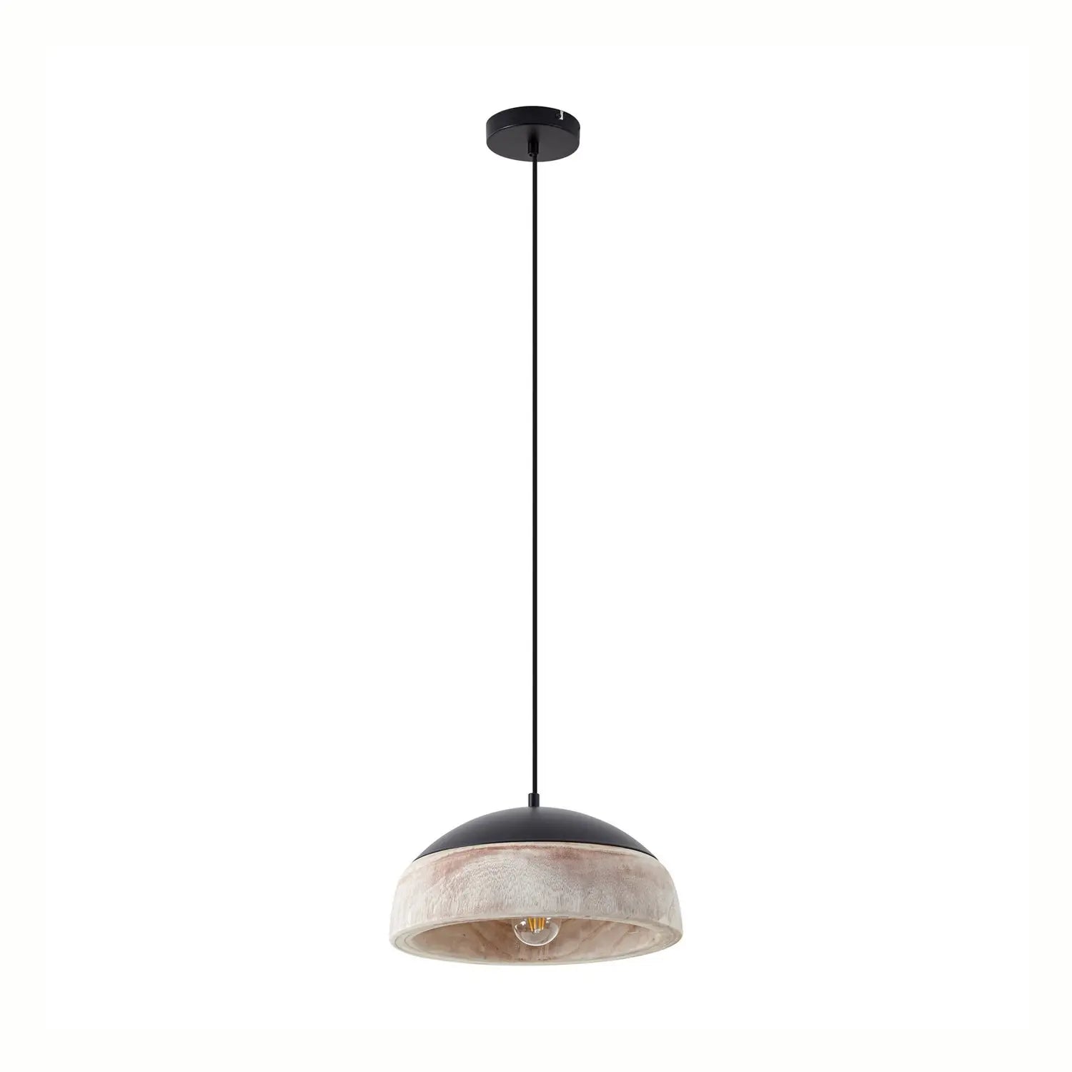 B-Ware Lucande Hängeleuchte Pendelleuchte Leivar ø35cm Led Holz Schwarz E27 Lampe 913