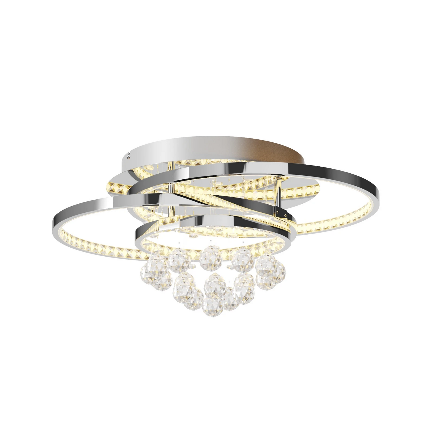 B-Ware Lucande Deckenleuchte Lampe Led Chrom Kristall Dimmbar Keely Siehe Text/Foto