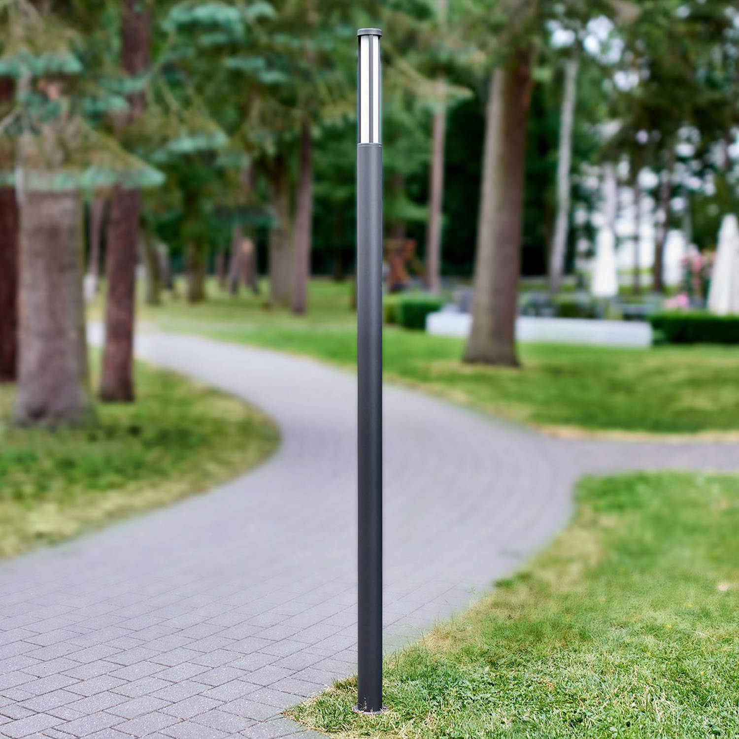 B-Ware Lucande Mastleuchte Außenleuchte Led Sidny Gartenleuchte Parkleuchte Anthra393