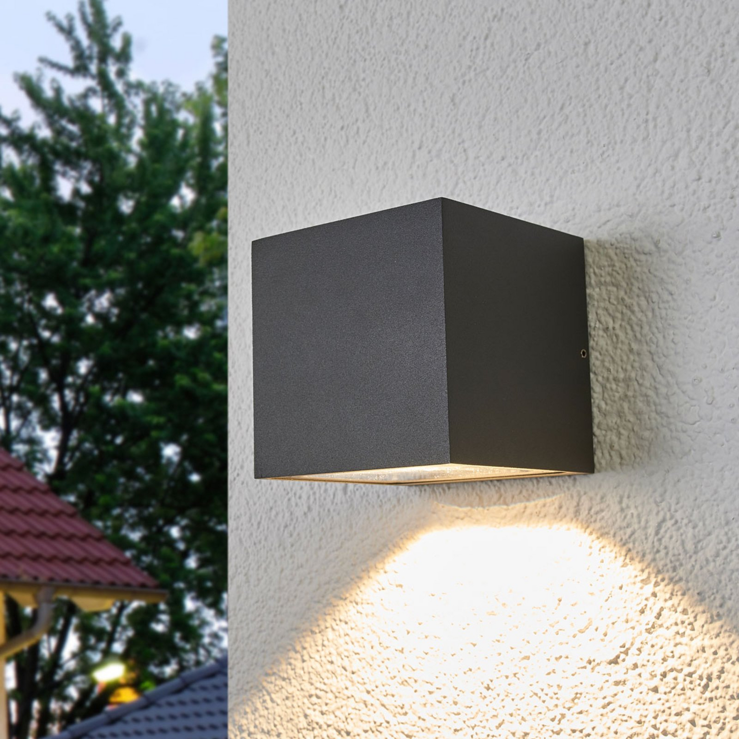 B-Ware Lucande Außenleuchte Wandlampe Led Merjem Dunkelgrau Aluminium Druckguss894