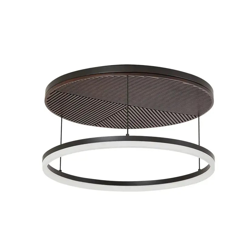 B-Ware Lucande Deckenleuchte Deckenlampe Led Orven Schwarz Holz Dimmbar ø50cm
