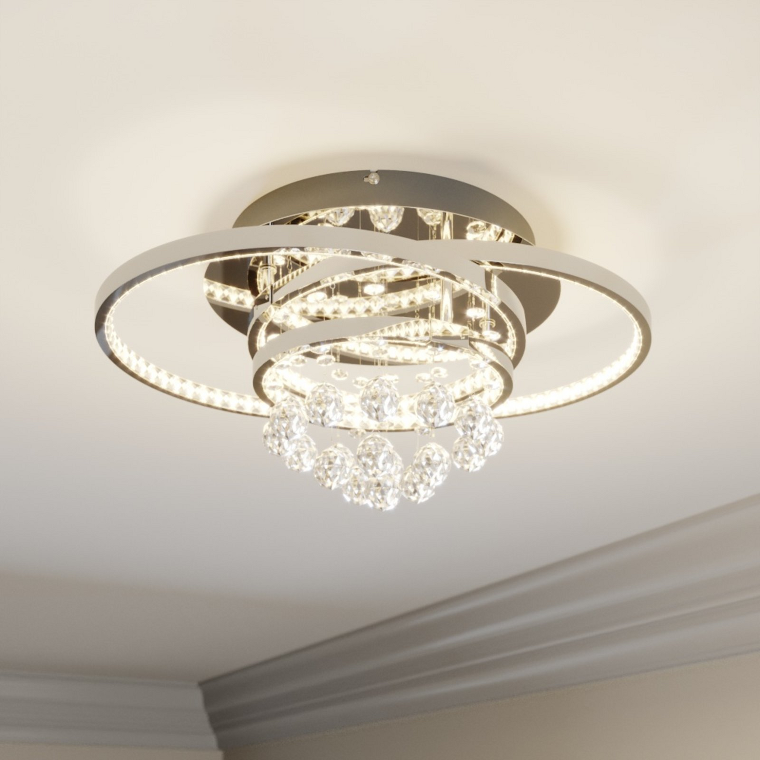 B-Ware Lucande Deckenleuchte Lampe Led Kristallleuchte Keely Kristall Siehe Text/Foto
