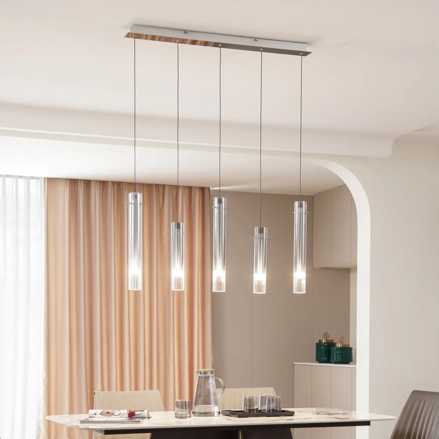 B-Ware Lucande Led Deckenleuchte Korvitha 5 Flammig Grau Glas Deckenlampe Lampe Spot