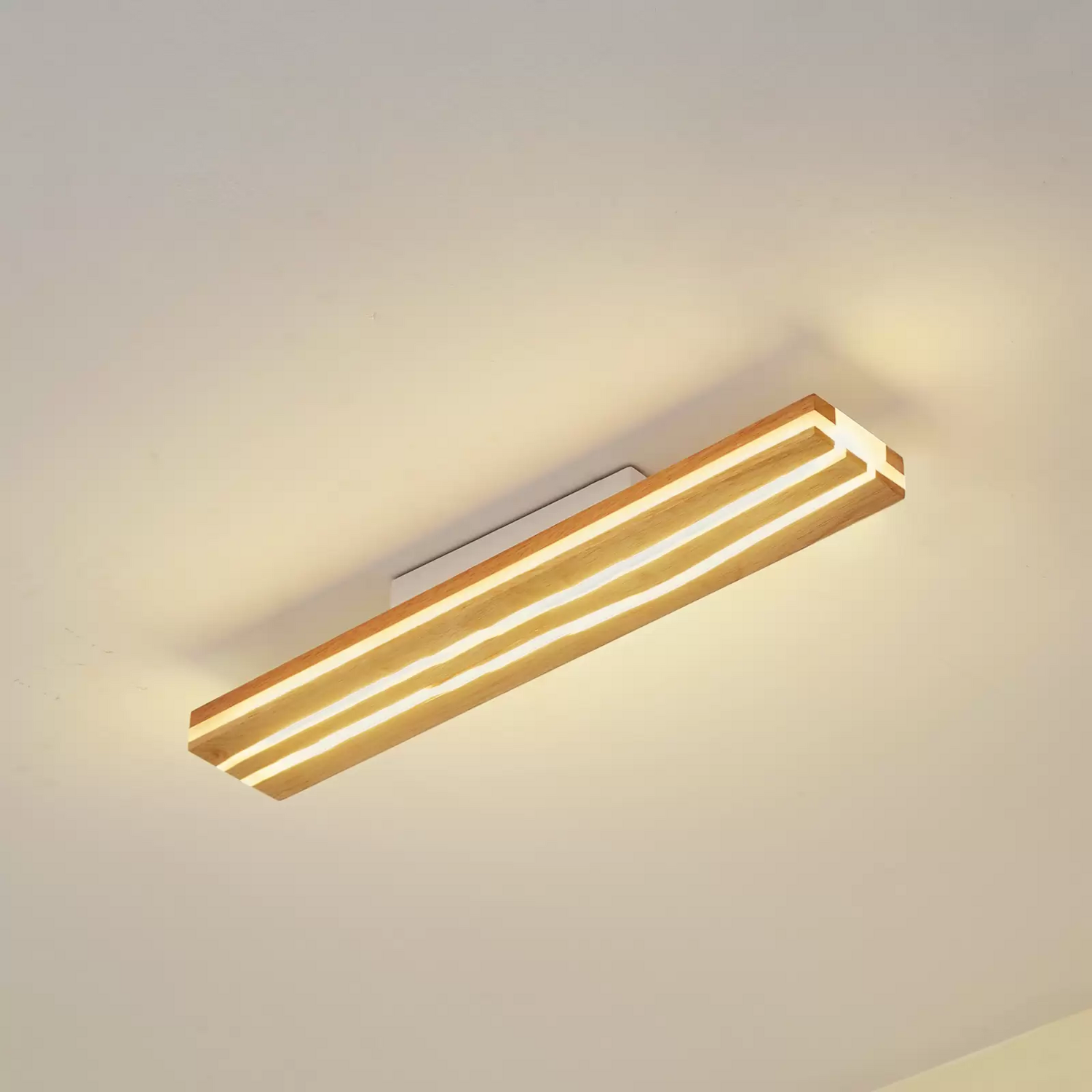 B-Ware Lucande Deckenleuchte Led Lampe Holz Silja Innenbeleuchtung Wohnraum Beleuchtung
