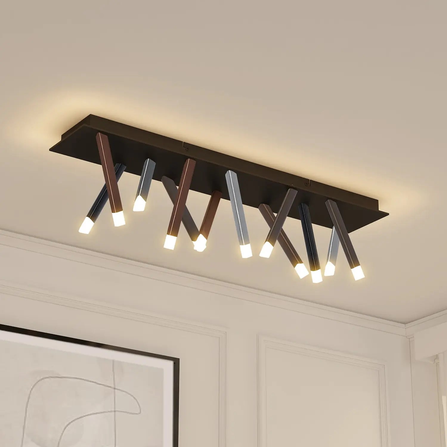 B-Ware Lucande Deckenleuchte Lampe Led Deckenlampe Schwarz Aluminium Dimmbar Stoika 100