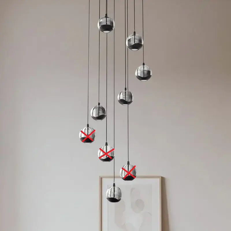B-Ware Lucande Led Hängelampe Pendelleuchte Hayley Schwarz 9 Flg Glas Siehe Text/Foto