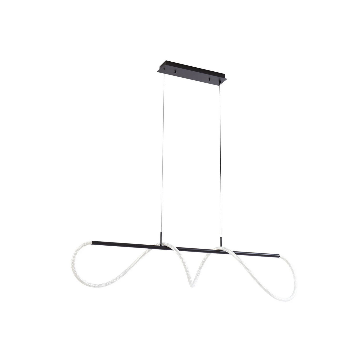 B-Ware Lucande Hängeleuchte Pendelleuchte Led Leuchte Schwarz Weiß Eisen Silikon Textil
