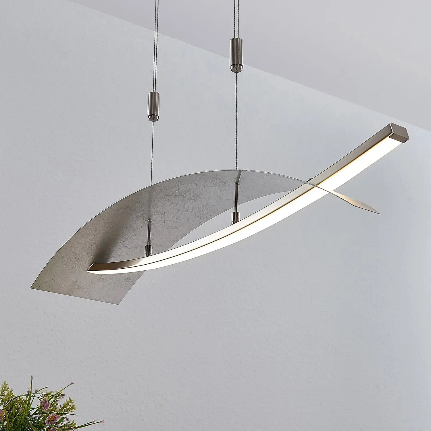 B-Ware Lucande Led Hängeleuchte Marija Pendelleuchte Deckenleuchte Wohnzimmer Silber783