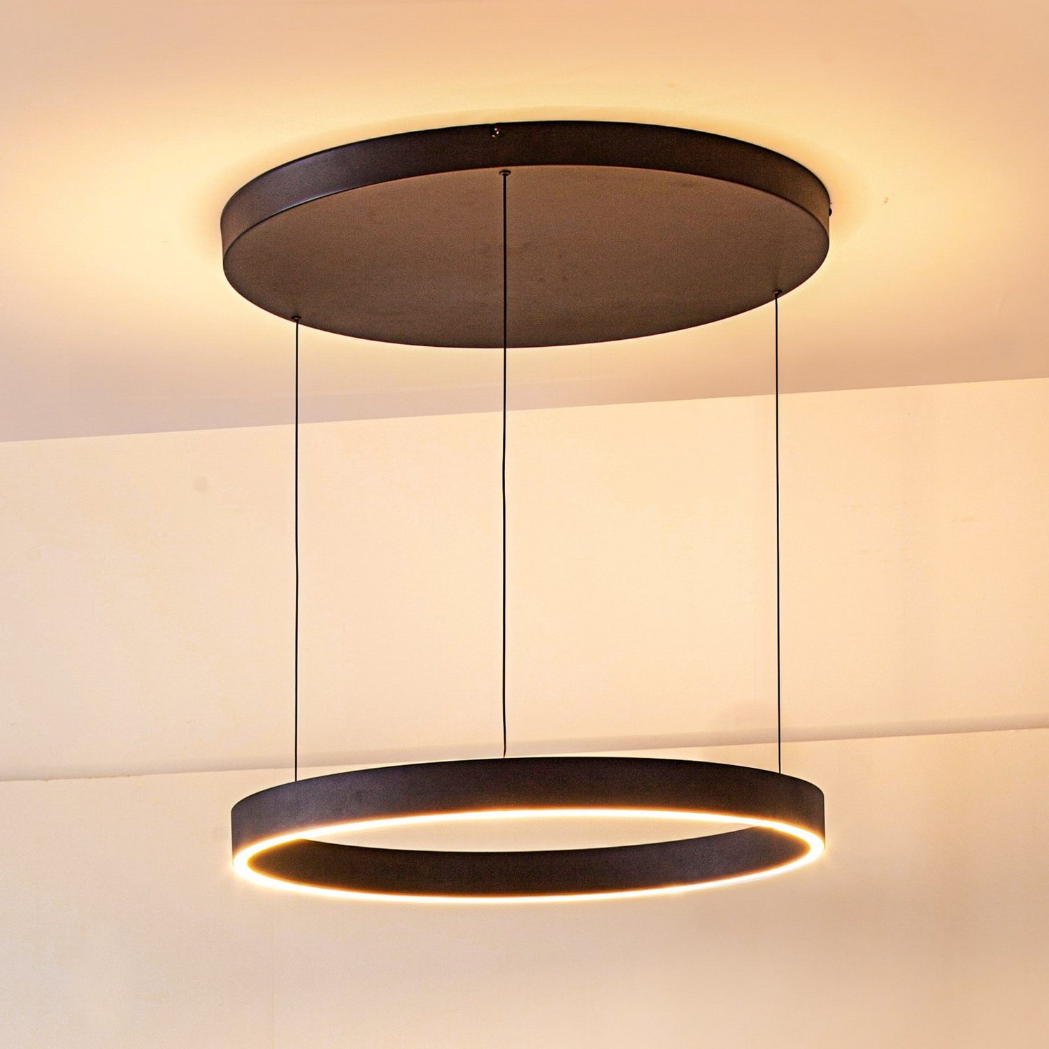B-Ware Lucande Led Hängeleuchte Pendelleuchte Lampe Schwarz Eisen ø 60 Cm Dimmbar
