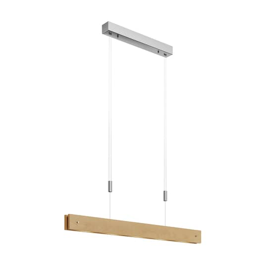 B-Ware Lucande Led Holz Pendelleuchte Karinja Mit Dimmer Natur Deckenlampe Hängeleuchte