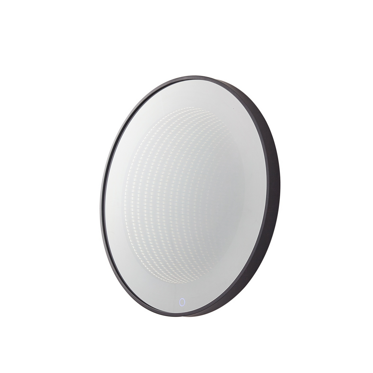B-Ware Lucande Led Spiegel Infinity Wandspiegel Schwarz Aluminium Ip44 60cm