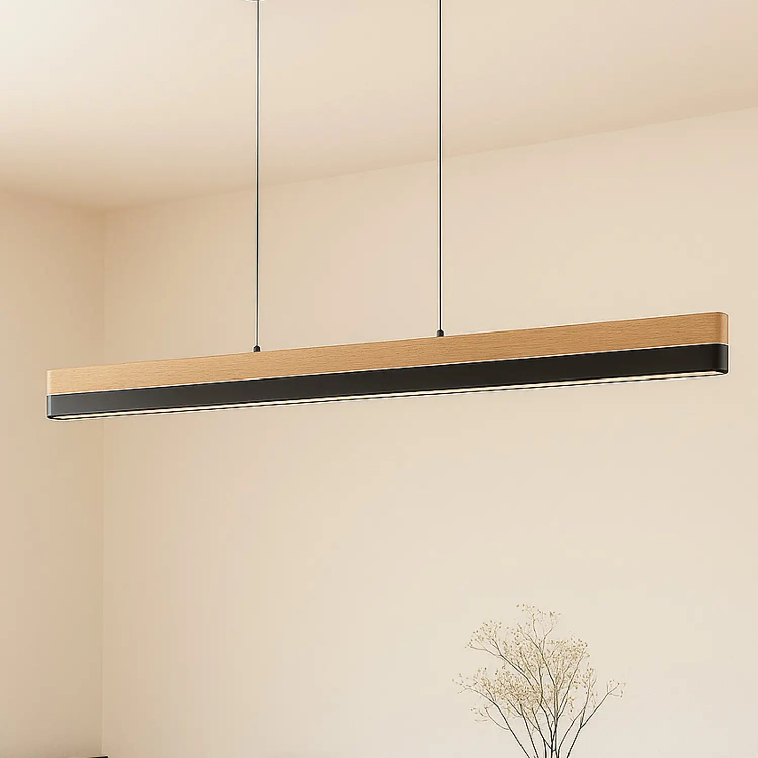 B-Ware Lucande Led Pendelleuchte Hängelampe Led Lampe Holven Holz Cct Länge 113 Cm