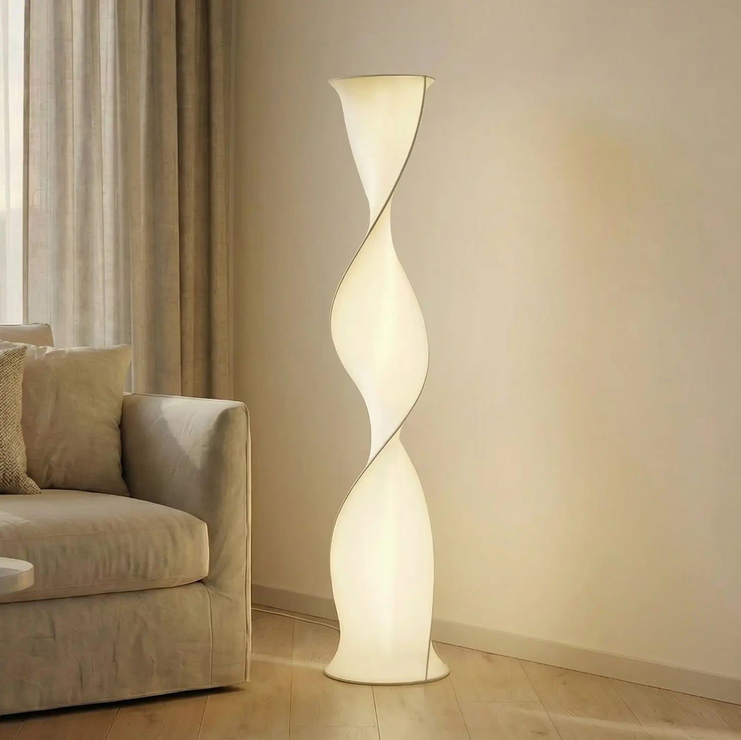 B-Ware Lucande Stehlampe Stehleuchte Led Novelle Weiß Dimmbar Fußdimmer Textiloptik
