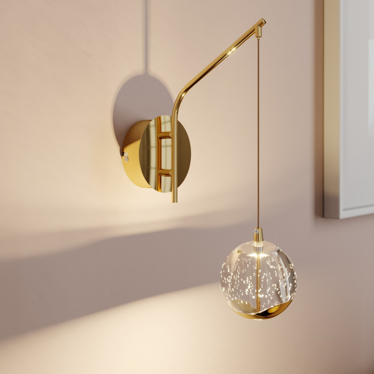 B-Ware Lucande Wandlampe Wandleuchte Led Hayley Glas Goldfarben Klar Siehe Text/Foto
