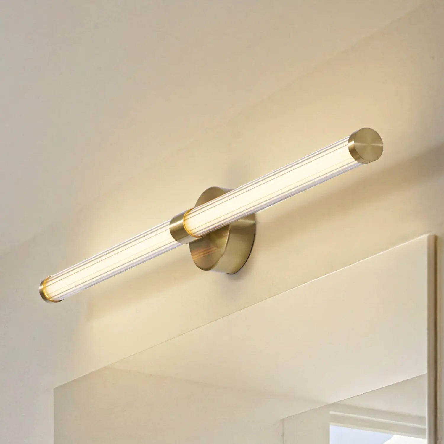 B-Ware Lucande Wandleuchte Wandlampe Led Gold Glas Melisa Ip44419