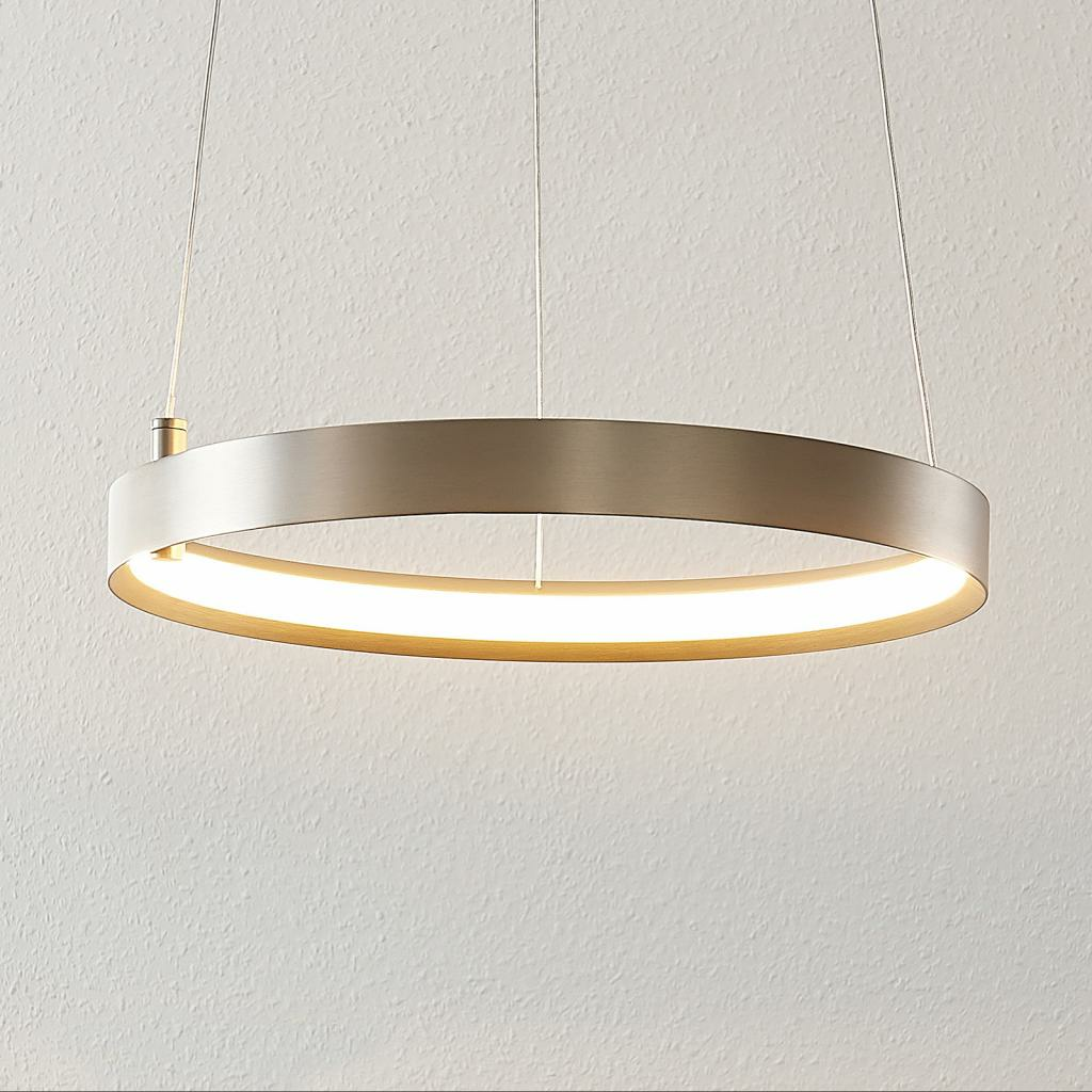 B-Ware Lucande Naylia Led Pendelleuchte Nickel ø 40 Cm Deckenlechte Hängeleuchte Led
