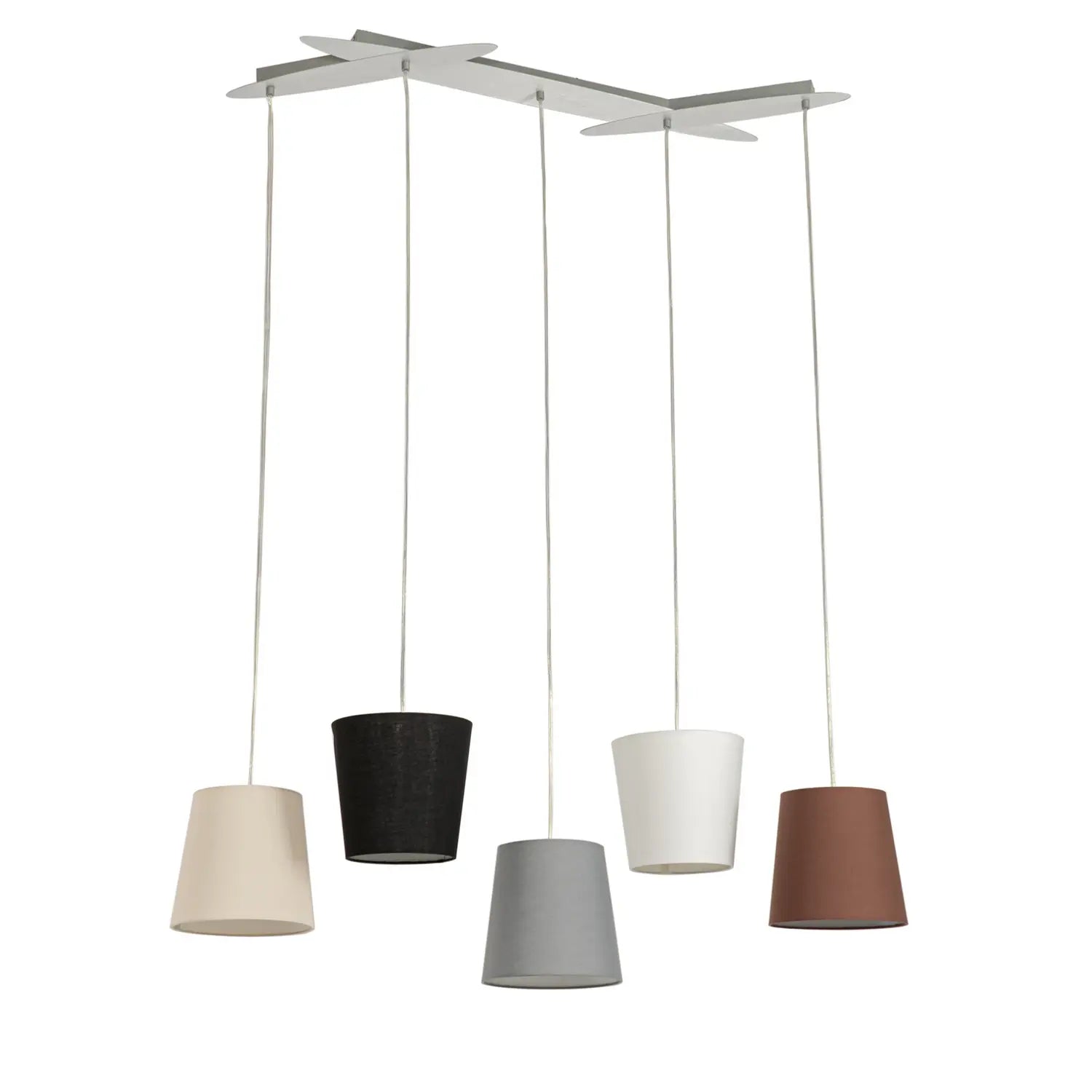 B-Ware Lucande Hängeleuchte Pendellampe Thamila Stoffschirme Multicolour 5 Flg E27 Led