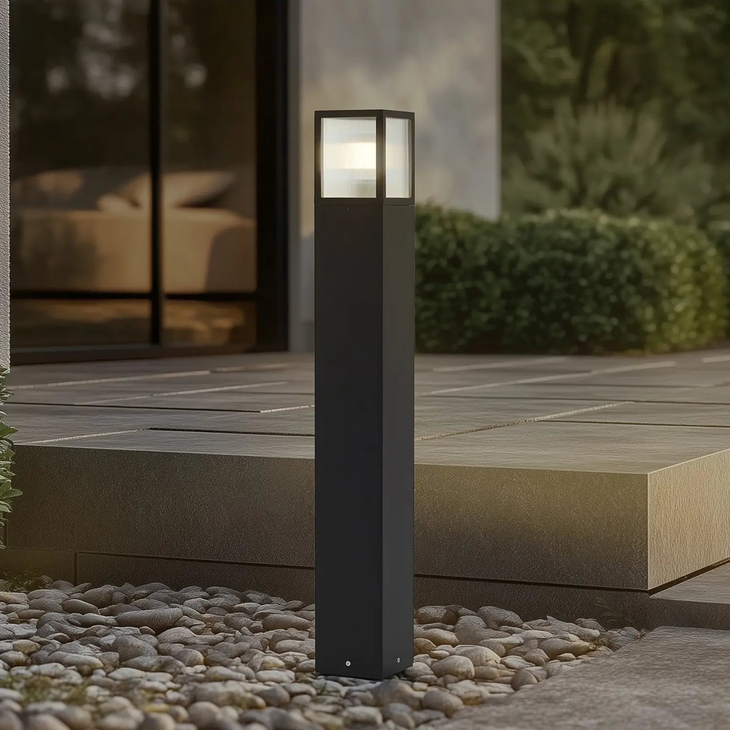 B-Ware Lucande Wegeleuchte Außenleuchte Klemens Gartenlampe Schwarz Metall Ip54 90 Cm