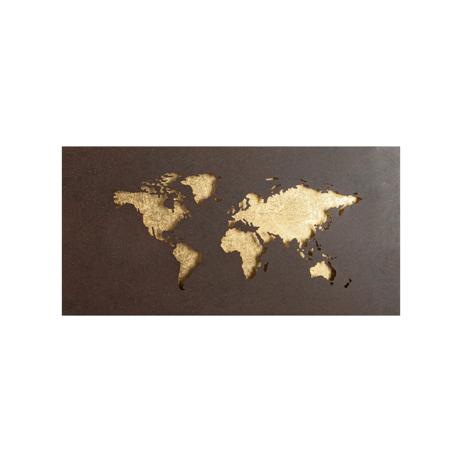 B-Ware Lucande Wandleuchte Wandlampe Led World Metall Rost Gold Weltkarte 60 X 30 Cm771