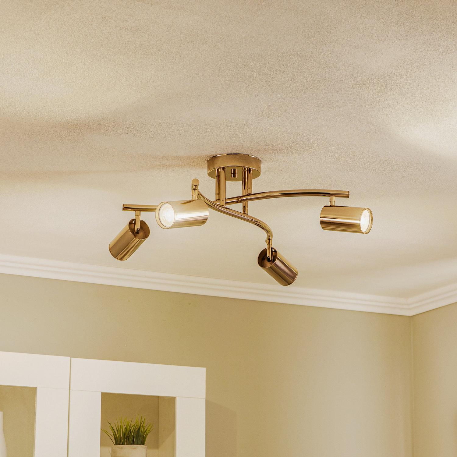 B-Ware Lucea Deckenstrahler Spotte Deckenlampe Lampe Gold 4 Flammig Leuchte Gu10