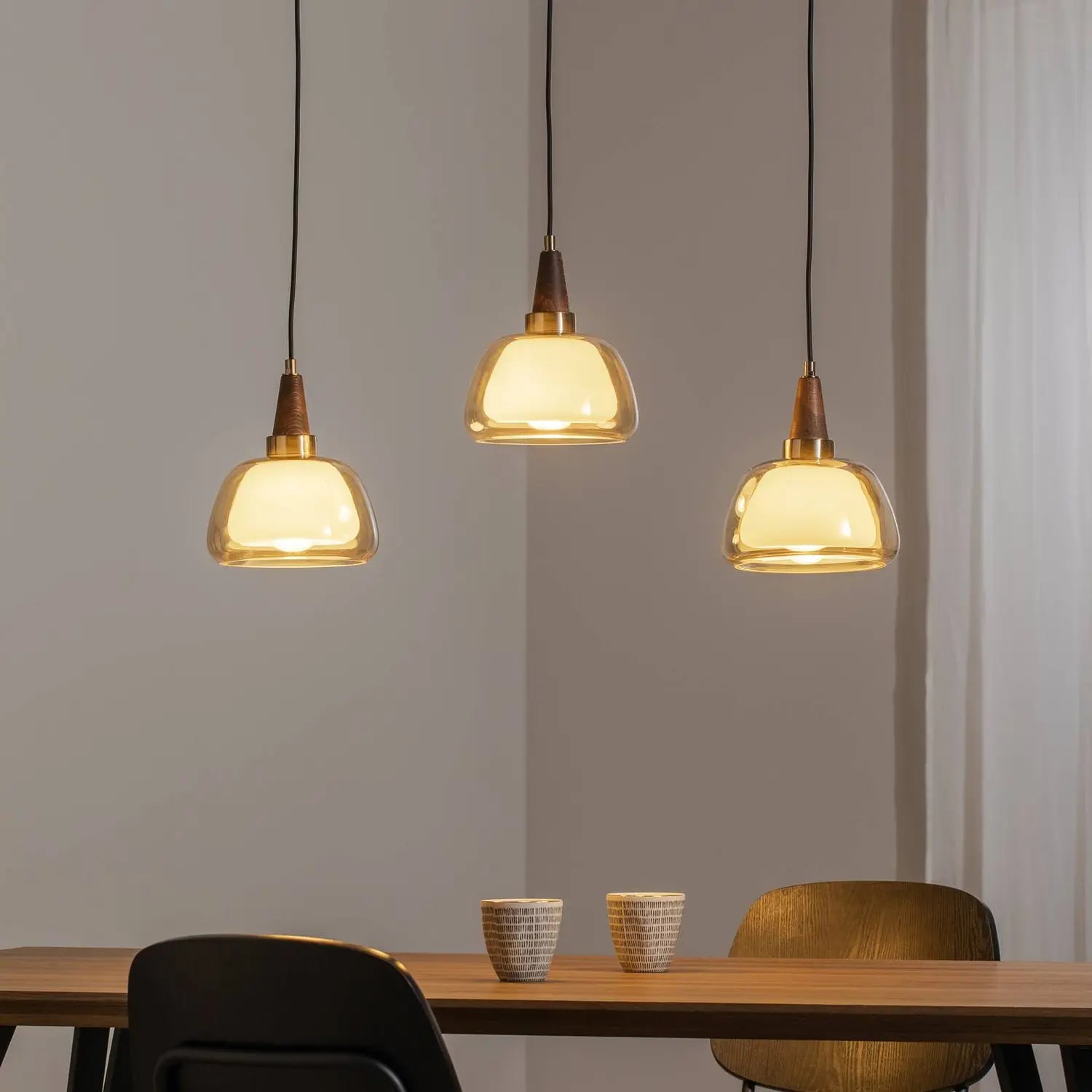 B-Ware Lucea Hängeleuchte Pendelleuchte Ermo Glas Messing Linear Länge 81 Cm E27 Led