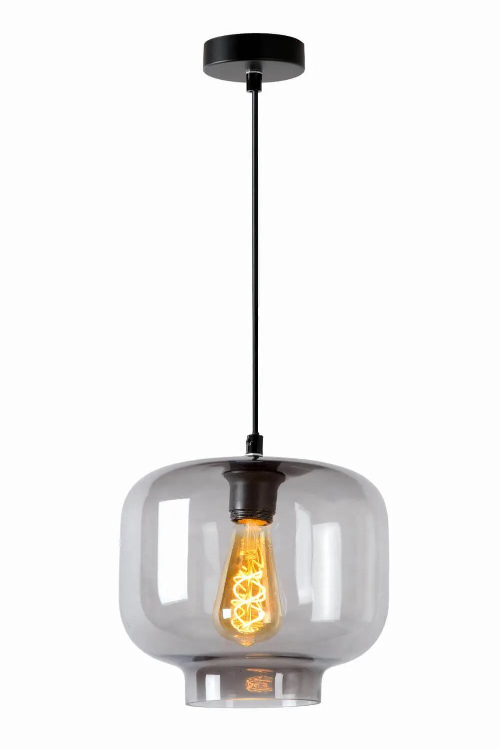 B-Ware Lucide Hängeleuchte Pendelleuchte Medine Glas Rauchgrau ø 25 Cm E27 Led Lampe