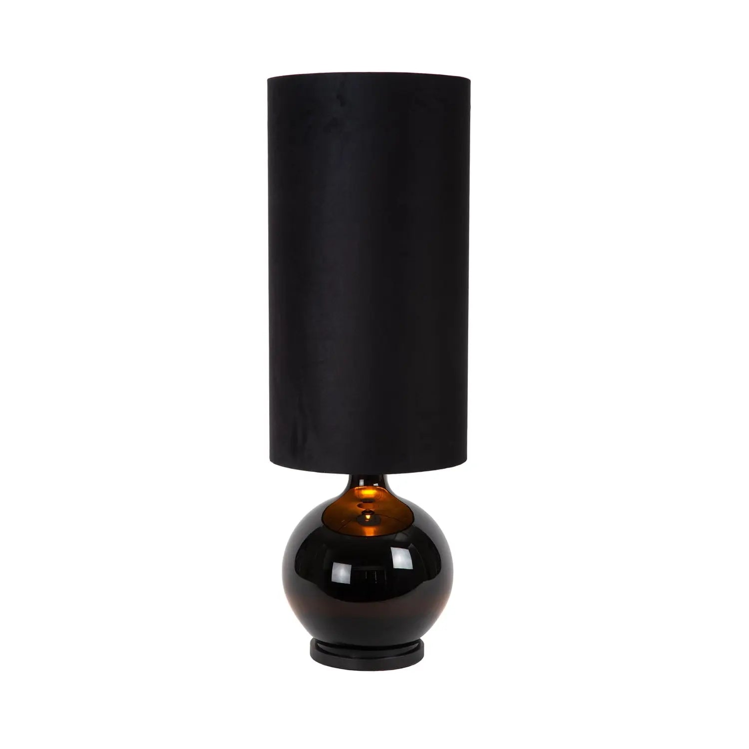 B-Ware Lucide Stehleuchte Standleuchte Esterad Glas Schwarz Schalter Kabel Baumwolle