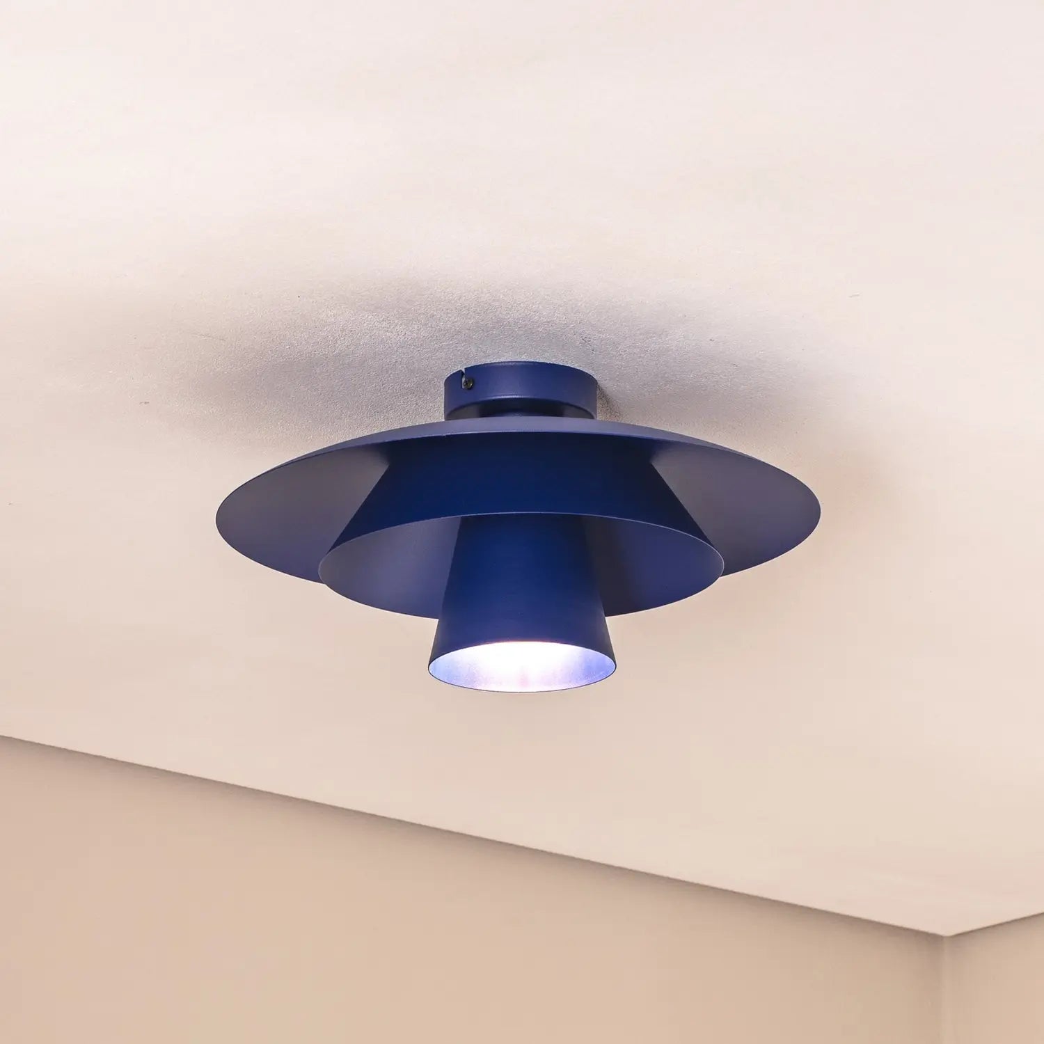 B-Ware Luminex Deckenleuchte Hängelampe Plato Dunkelblau Metall E27 38 Cm Dimmbar