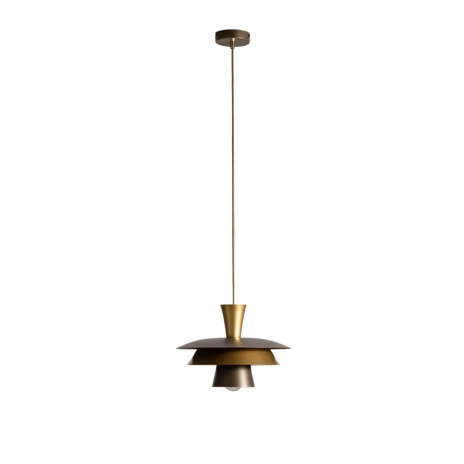 B-Ware Luminex Pendellampe Hängelampe Plato Titanfarben Goldfarben Stahl ø 34 Cm E27