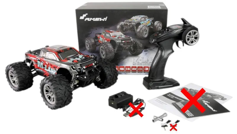 B-Ware Amewi M Land Rot Brushed 1:16 Rc Modellauto Elektro Monstertruck Siehe Text/Foto